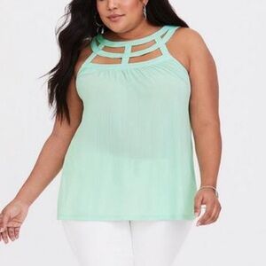 torrid Mint Green Cage-Neck Tank Top